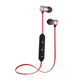 Auriculares Bluetooth Deportivos Recargables Usb Manos Libre Rojo
