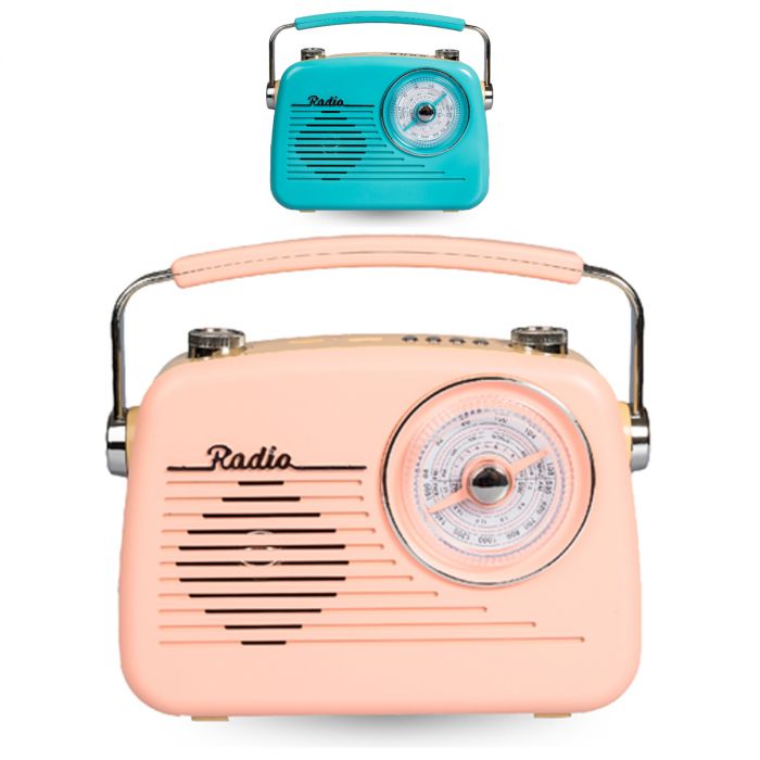 Parlante Portátil Radio Retro Vintage Bluetooth Color Rosa